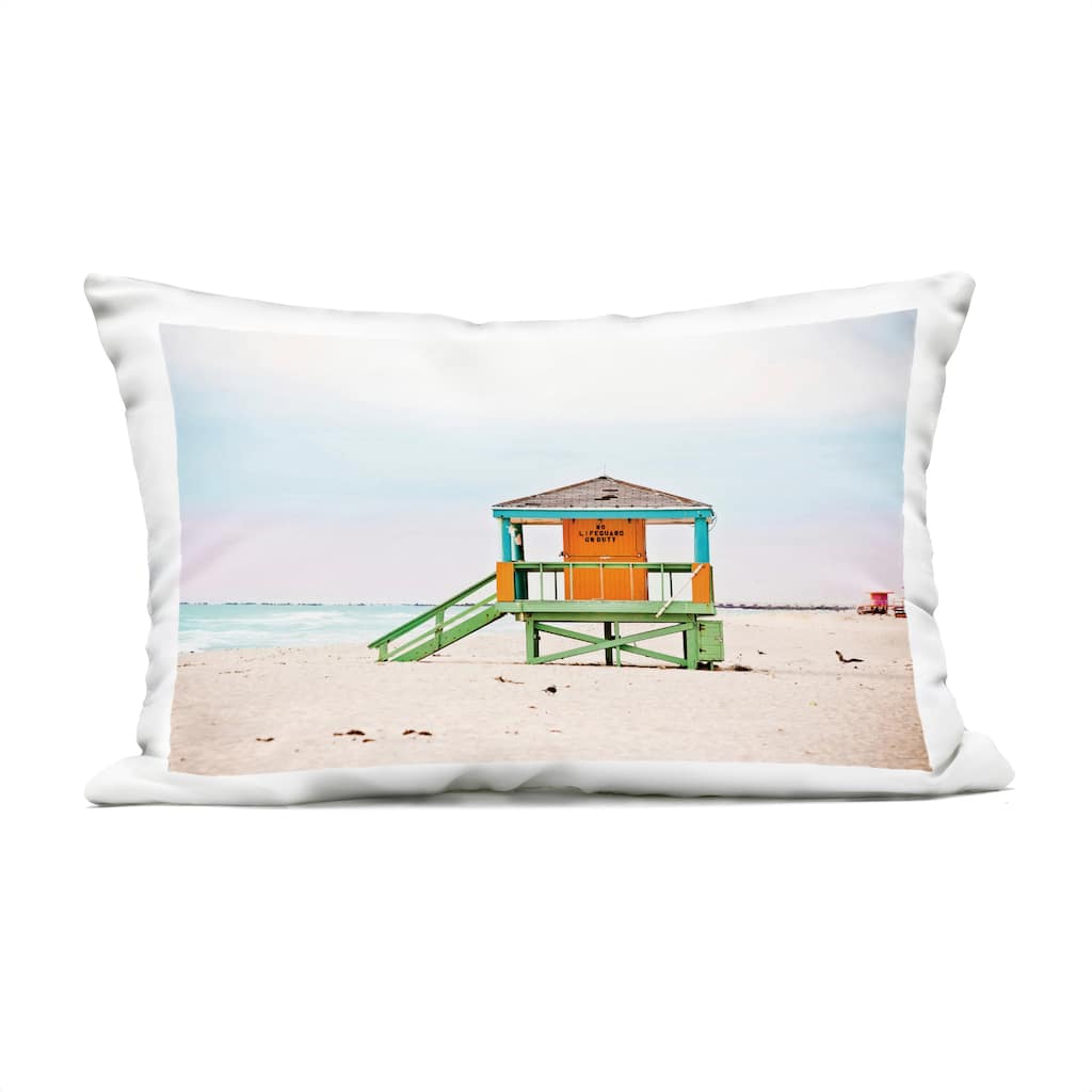 Stupell No Lifeguard On Duty Printed Outdoor Throw Pillow Design by Seven Trees Design