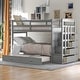 preview thumbnail 2 of 22, Harper & Bright Designs Twin over Twin Bunk Bed with Trundle and Staircase