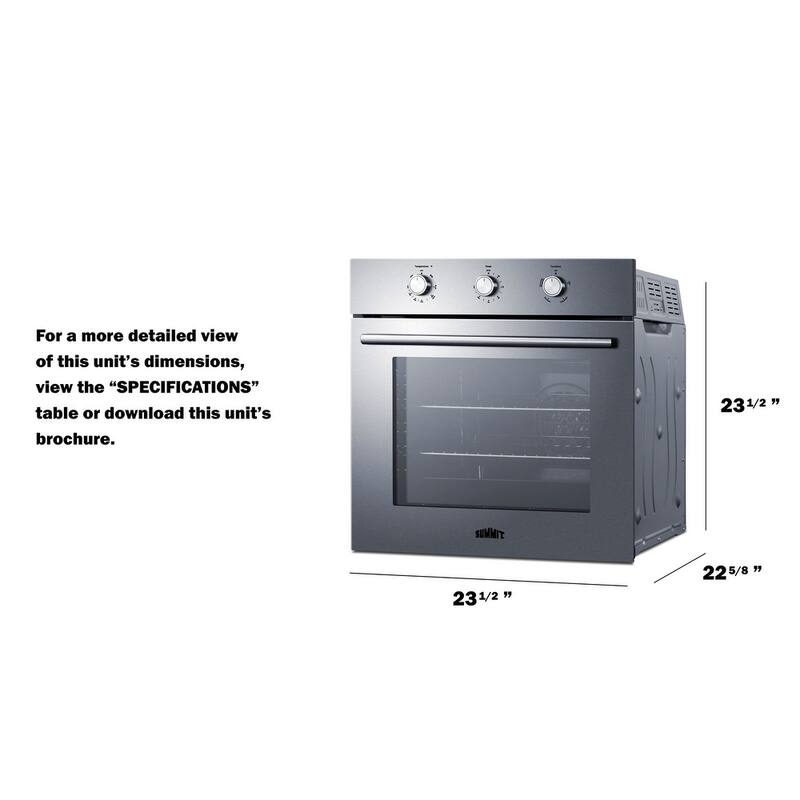 Summit SGW244LP 24" Wide 2.3 Cu. Ft. Single Oven with Convection
