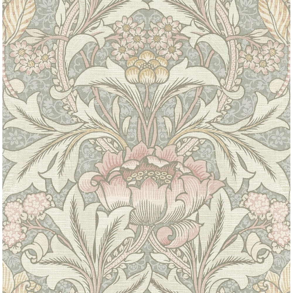 Seabrook Designs Morris Flower Unpasted Wallpaper