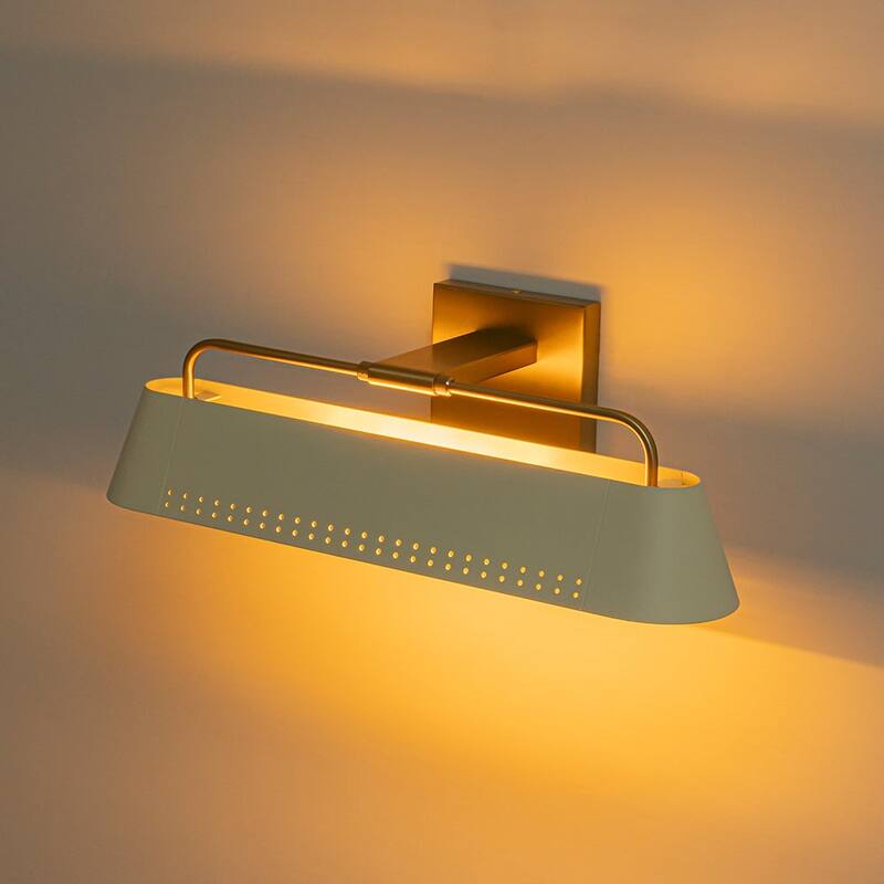Scandinavian Artful Ivory Iron Shade Picture Light Vanity Lamp - 18.5 inches