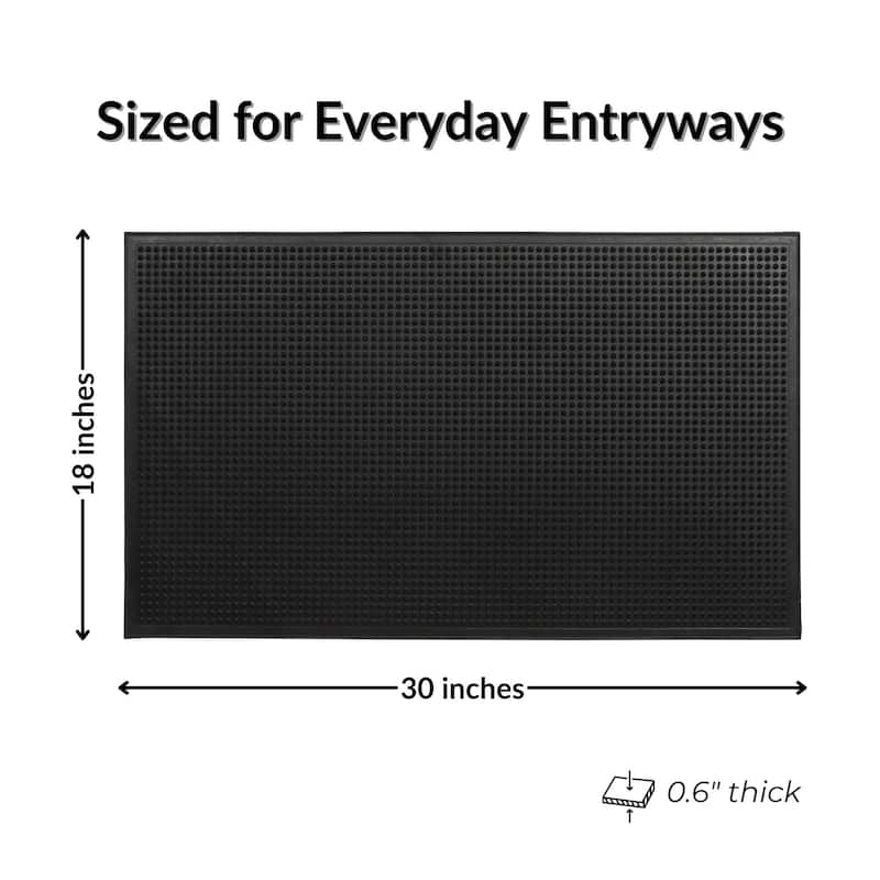 Heavy Duty Rubber Scraper Front Door Mat 30"x18"