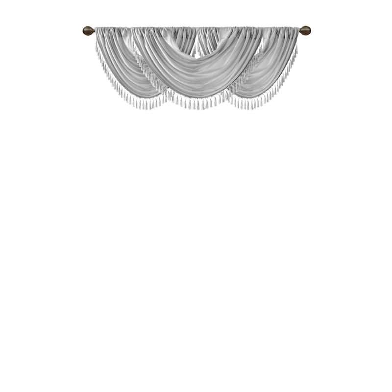 Madison Park Juline Faux Silk Waterfall Embellished Valance - 38 x 46"
