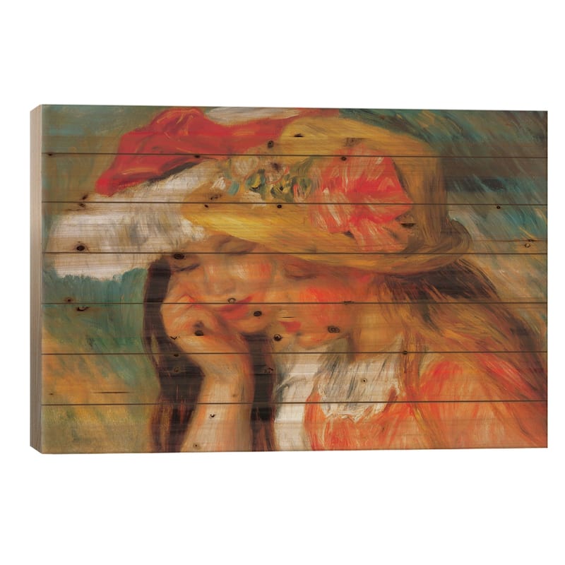 Deux Soeurs (two Sisters) Print On Wood by Pierre-Auguste Renoir - Multi-Color - 18x26x1.5