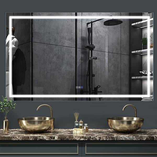 slide 1 of 8, ExBrite 60 inch,Anti Fog,LED Bathroom Mirror,Night Light, Dimmable,Touch Button 60'' x 36''