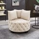 preview thumbnail 7 of 14, Contemporary Upholstered Tufted Leisure Chair Accent Chair Taupe
