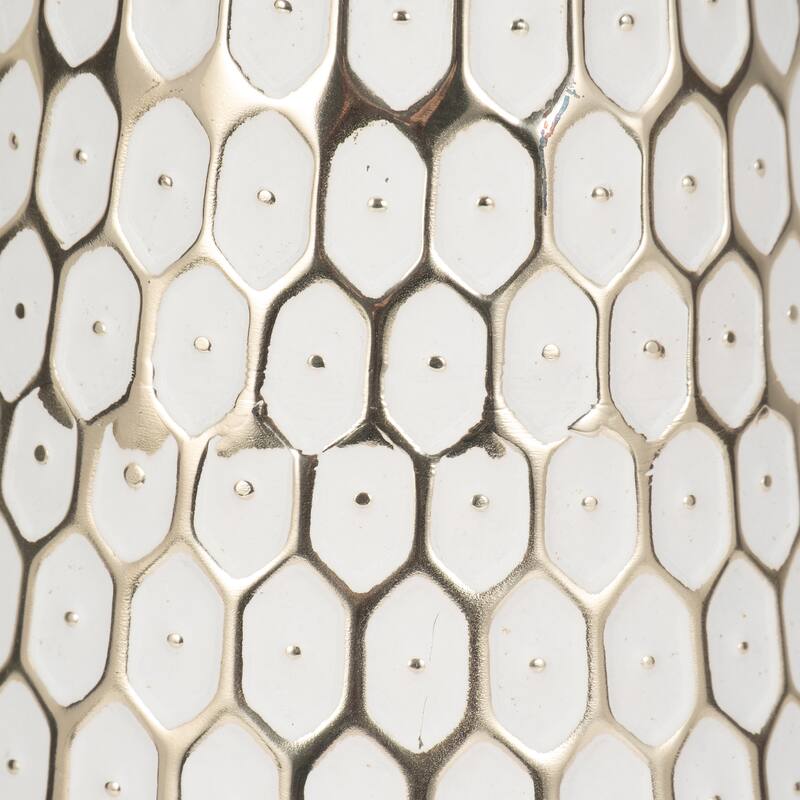 Sagebrook Home Metal Gold Geometric Cylinder Tribal Vase