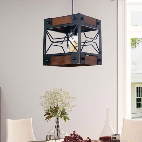 Farmhouse 7.9-inch Wood Pendant Light