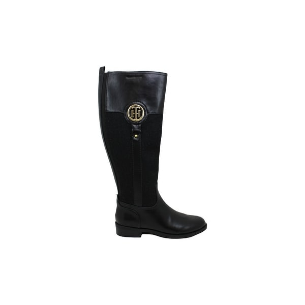 tommy hilfiger black knee high boots