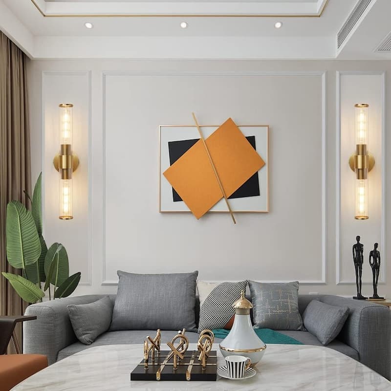 Modern wall light gold vanity light glass, metal hallway light
