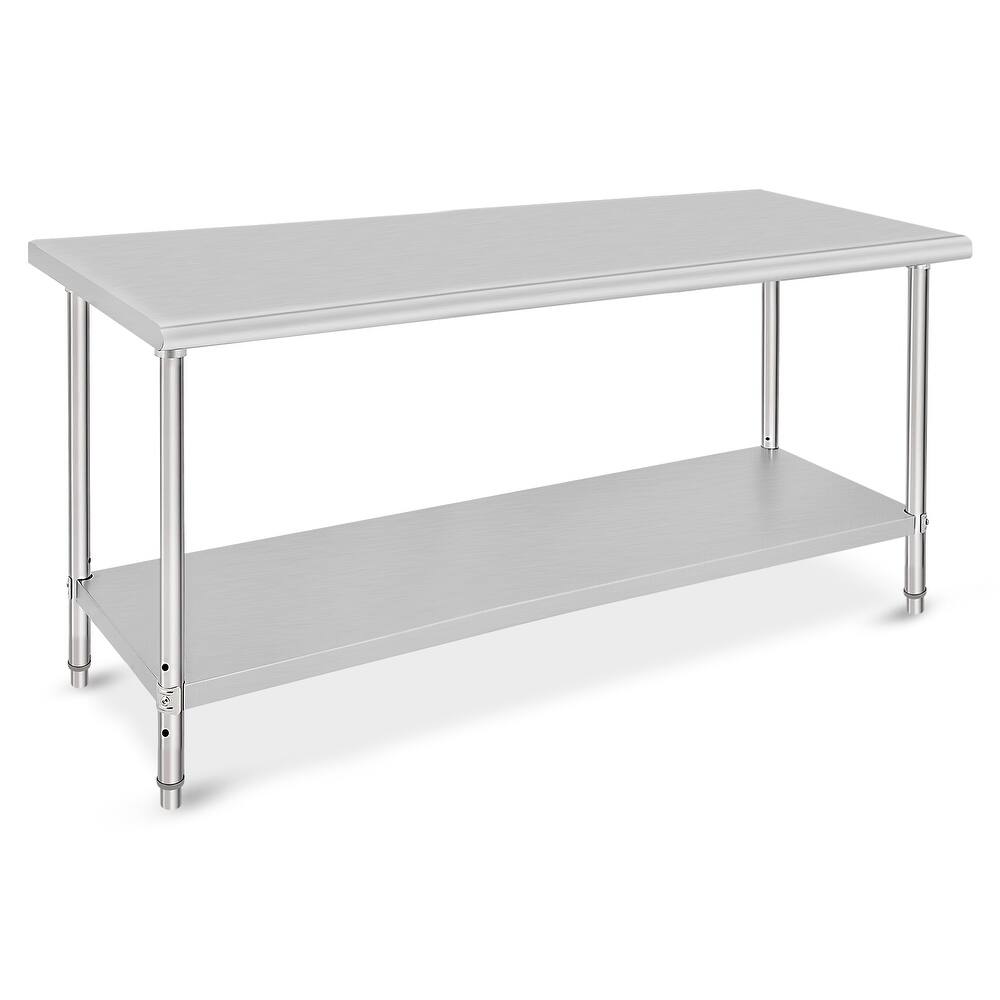 72" x 30" Stainless Steel Work Table with Under Shelf