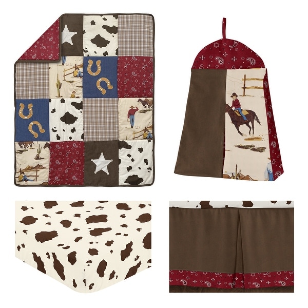 Sweet Jojo Designs Wild West Cowboy 4 piece Bumperless Crib