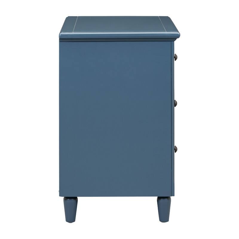Elegant 3-Drawer Nightstand (Set of 2) Storage Cabinet Crafted from Solid Wood for Bedroom Organization