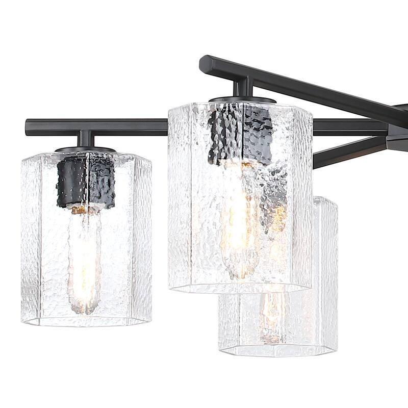 Haven 6-Light Matte Black Transitional Shaded Chandelier for Entryways - 32