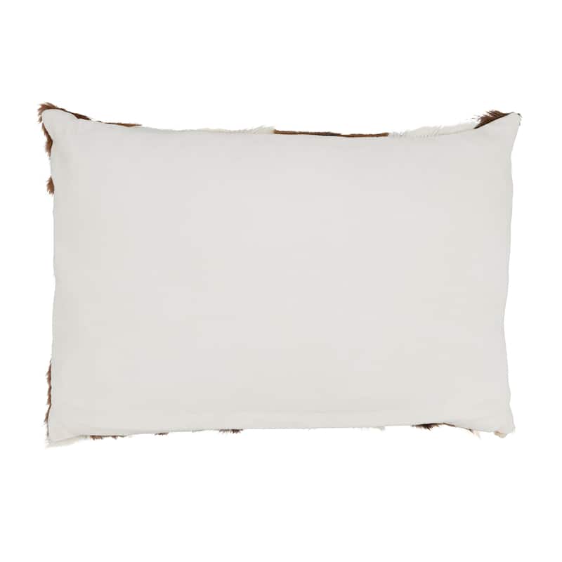 Patchwork Goat Fur Throw Pillow