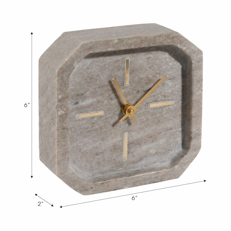 Modern Marble Octagon Decorative Table Clock