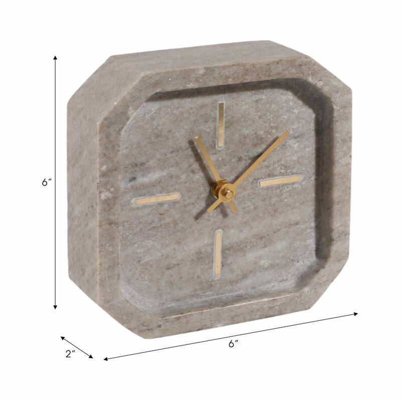 Modern Glam Marble & Stone Clock for Home Decor