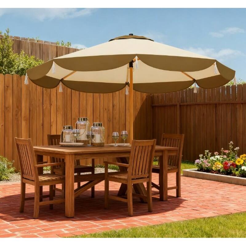 GDFStudio Outdoor Orin Polyester Patio Umbrella with Steel Pole and UPF 50+ Protection
