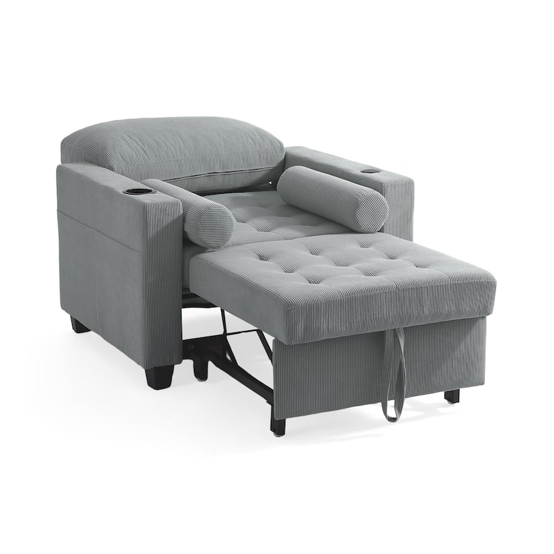 3-in-1 Adjustable Sleeper Sofa Bed Convertible Chair for Living Room