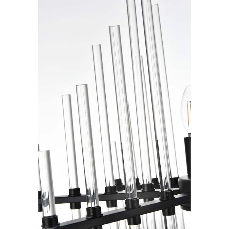 Samuel 23 inch crystal rod pendant in black