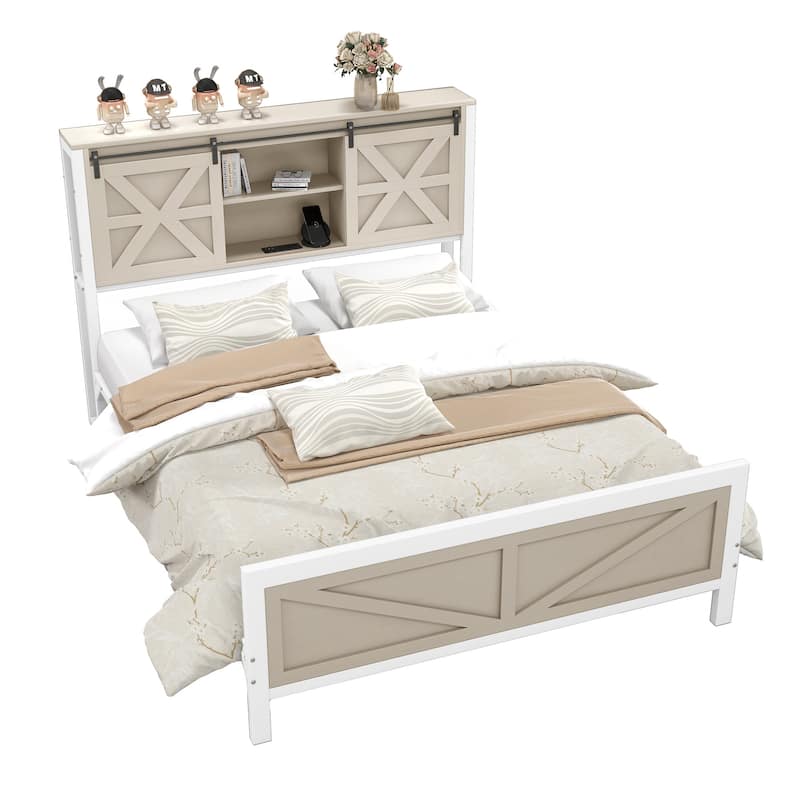 Moasis Farmhouse Oak Queen/King Size Bed Frame