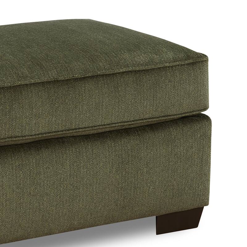 Roundhill Furniture Marvella Living Room Ottoman with Mosswood Chenille Upholstery
