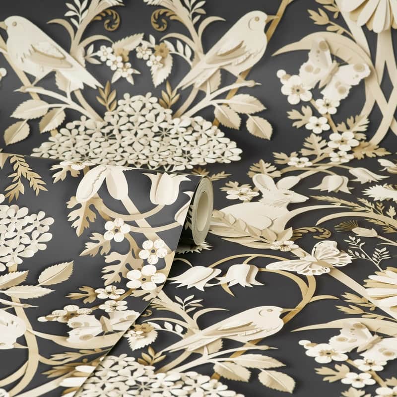 Fine Decor Fae Charcoal Woodland Wallpaper - 20.5 x 396 x 0.025