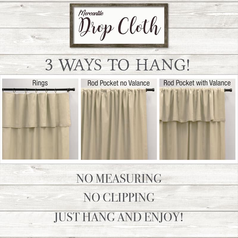 Mercantile Farmhouse Drop Cloth Curtain Panel