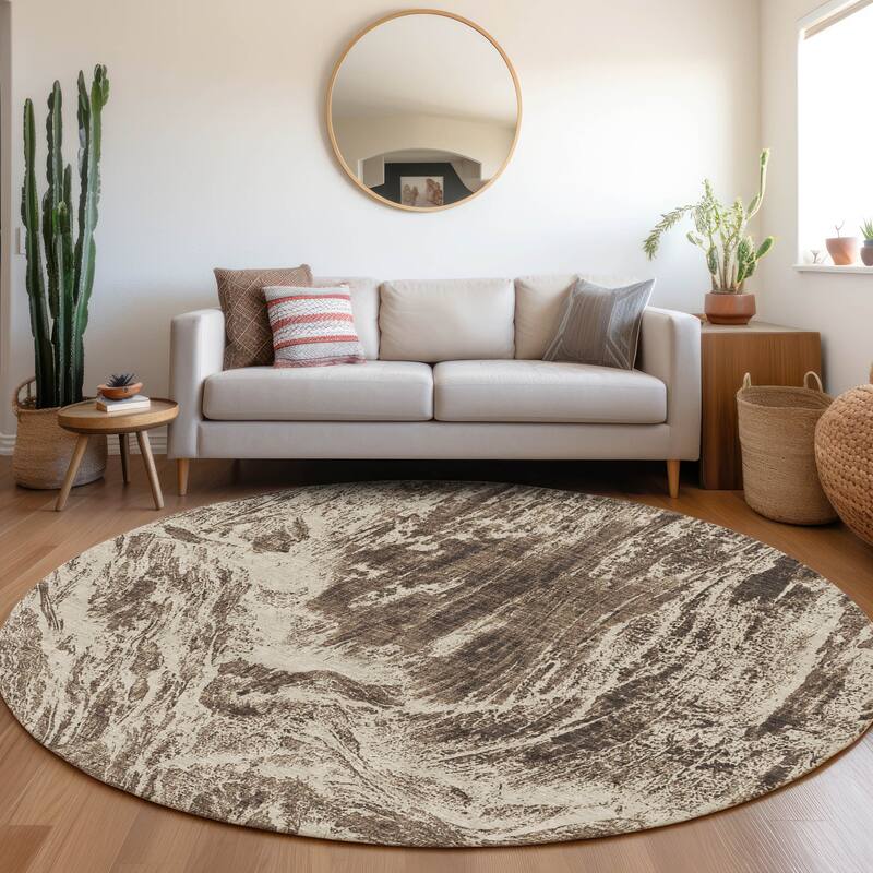 Premium Washable Super Soft Modern Tide Mayfield Rug - Brown - 8' x 8'