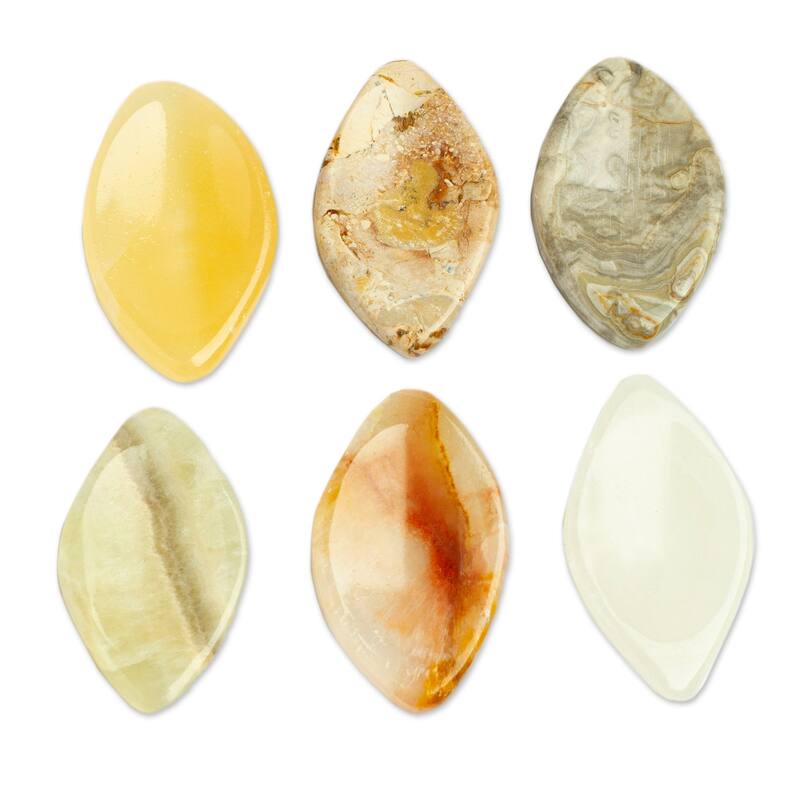 Novica Handmade Heaven Leaves Stress-Relieving Stones (Set Of 2)