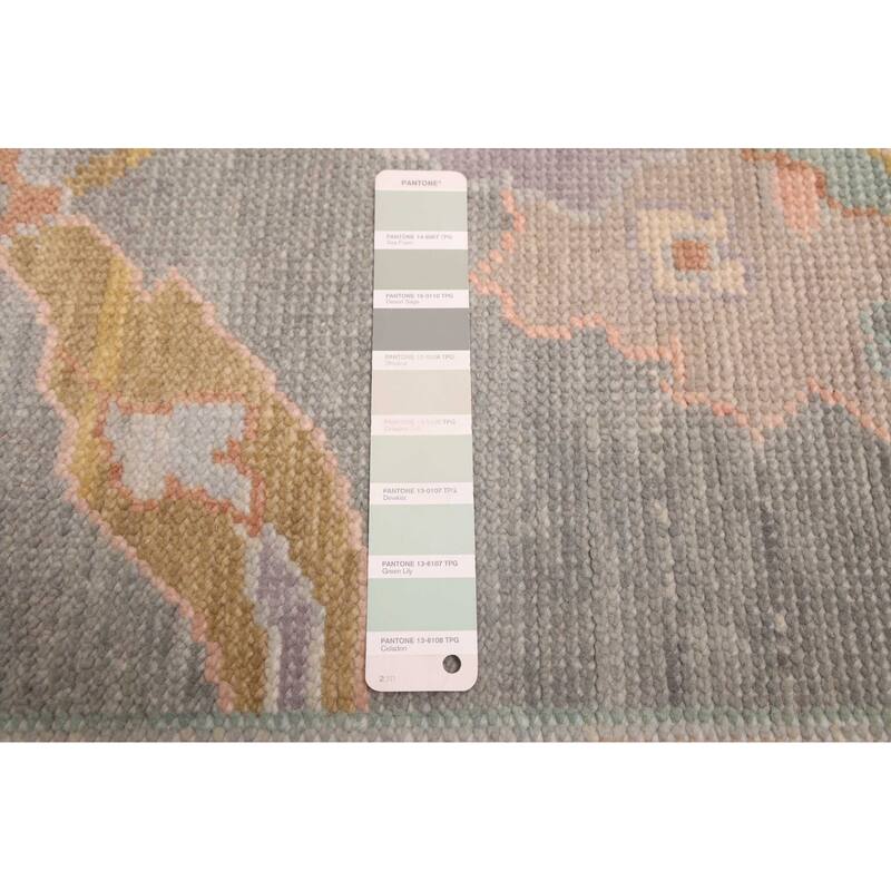 ECARPETGALLERY Hand-knotted Modern Oushak Grey, Sage Wool Rug - 8'10 x 11'11