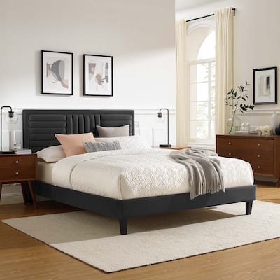 Sofia Channel Tufted Performance Velvet Queen Platform Bed
