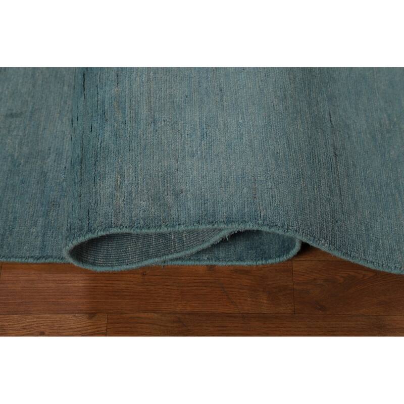 Modern Blue Gabbeh Oriental Area Rug Handmade Wool Carpet - 4'10" x 6'6"