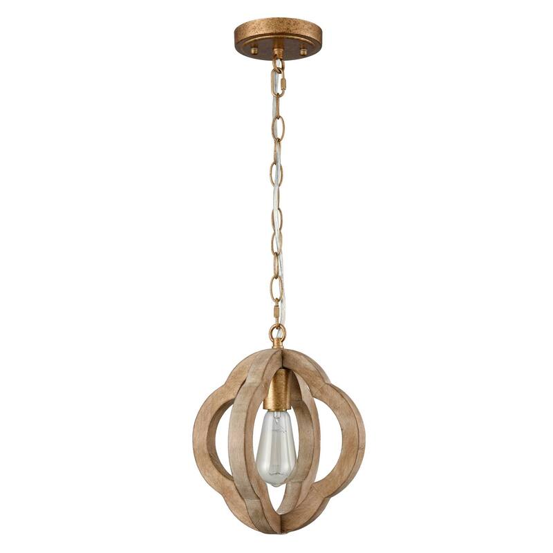 Potomac Farmhouse Solid-Wood Pendant Light Fixture , 1-Light