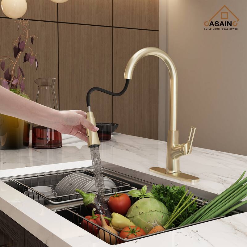 Single Handle Pull-Down Sprayer Kitchen Faucet
