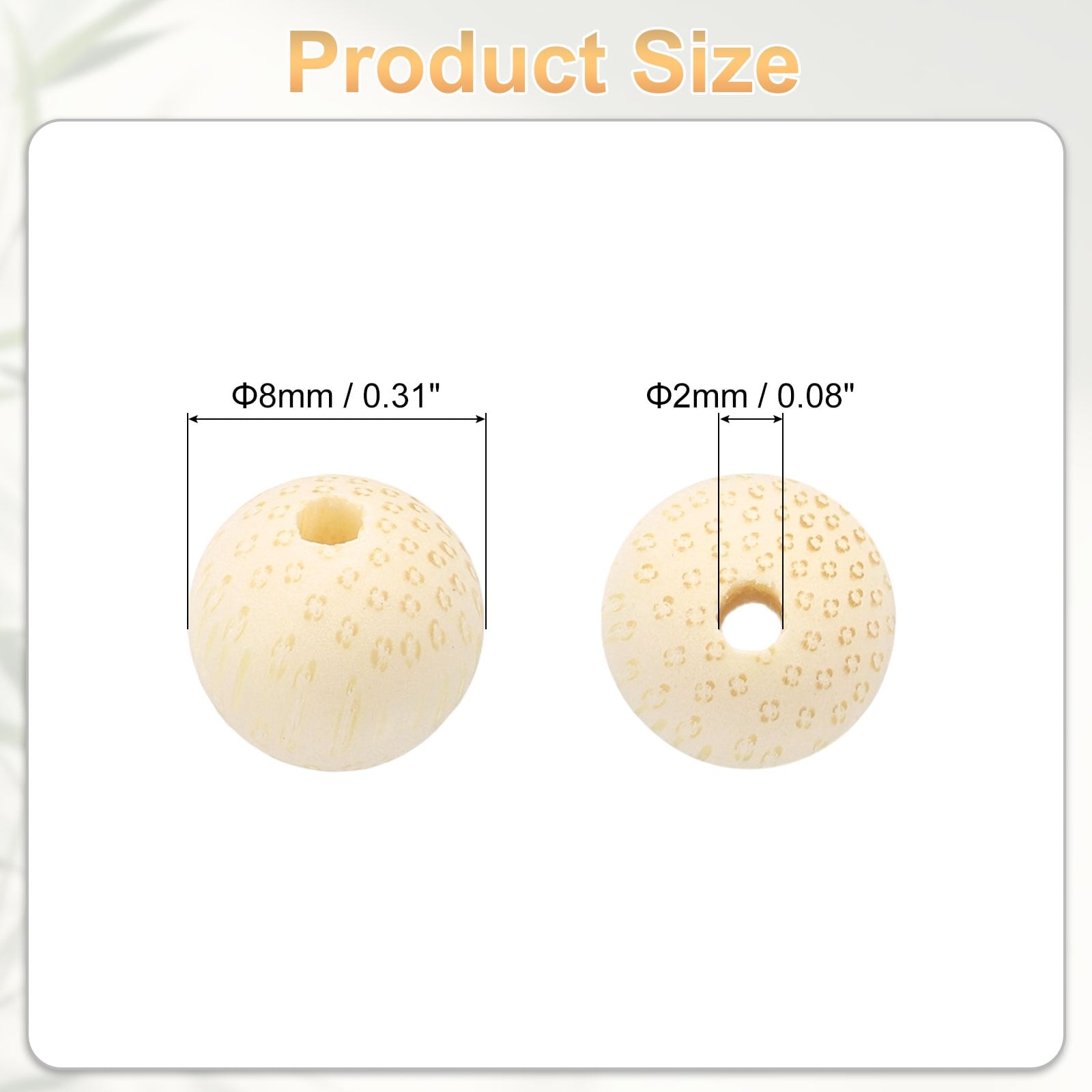 Round Polished Wooden Loose Beads for Craft