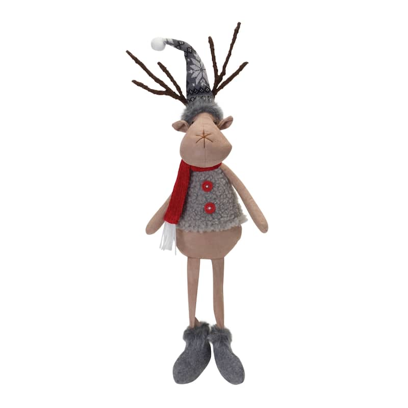 Plush Winter Deer Shelf Sitter (Set of 2)