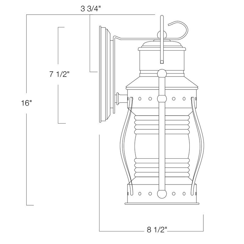 Elk Home Seafarer Bronze 1 Light Outdoor Wall Sconce