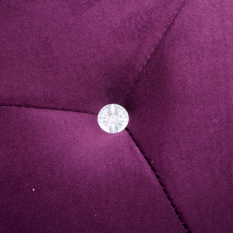 Purple Elegant Velvet Diamond Tufted Storage Ottoman - Multi-Functional Home Footrest & Seating