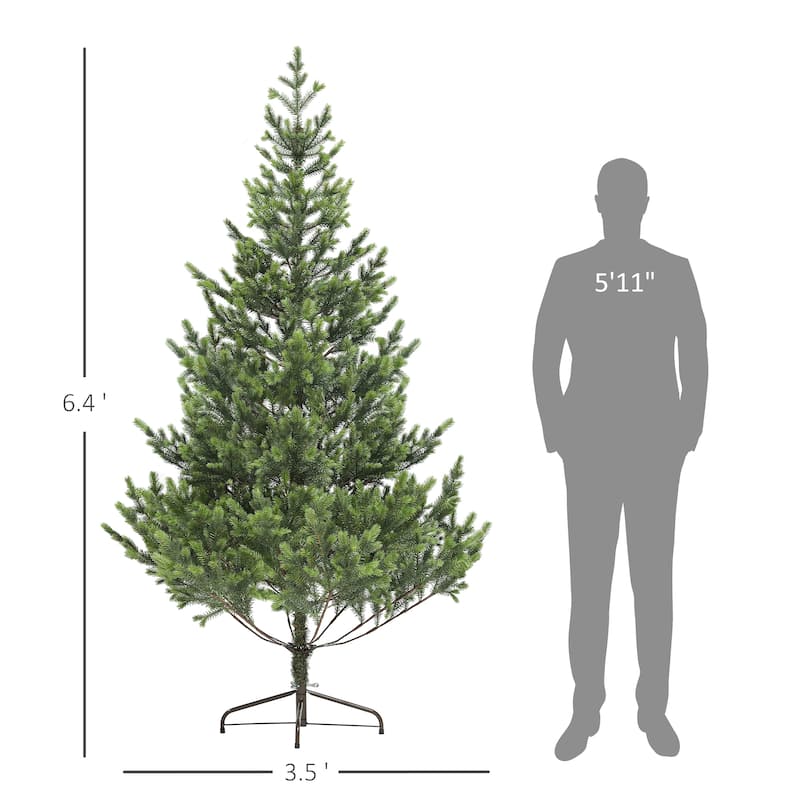 Realistic 6ft Cedar Artificial Christmas Tree with Pre-Attached Branches and Stable Steel Base Xmas Tree for Home Office