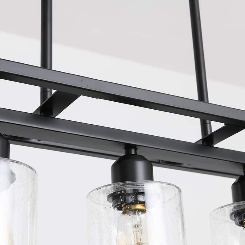 35.4-Inch 5 Light Farmhouse Linear Chandelier for Dining Room Pool Table Pendant Light Fixture