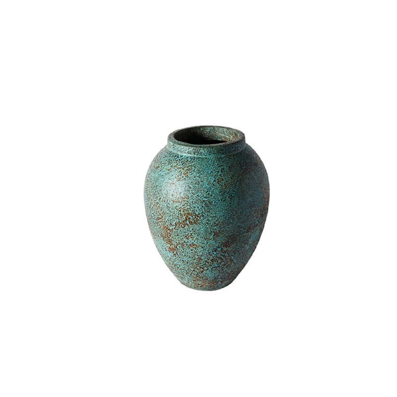 Terracotta Standing Jar Vase - 11" - Turquoise Blue