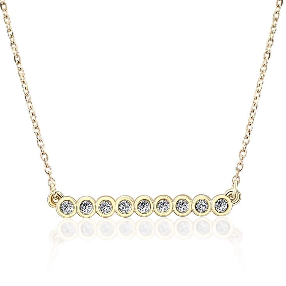 1/2ct Bar Pendant Diamond Necklace in Yellow Gold