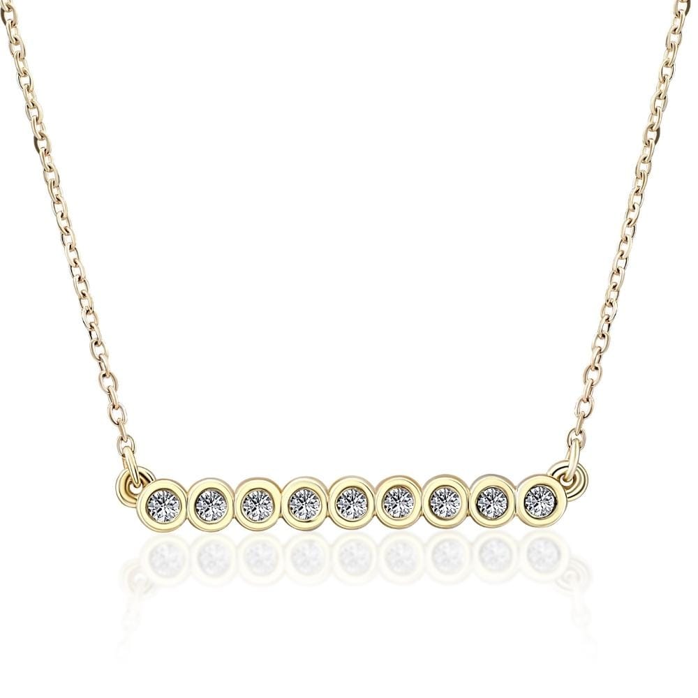 Bliss Diamond 1/2ct Bar Pendant Diamond Necklace in Yellow Gold