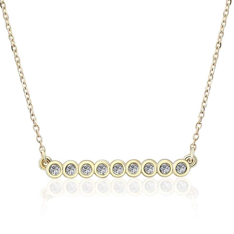 Bliss Diamond 1/2ct Bar Pendant Diamond Necklace in Yellow Gold - Yellow - 18 Inch