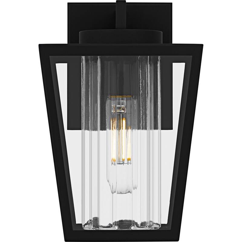 Matte Black Outdoor Wall Lantern from the Jett Collection