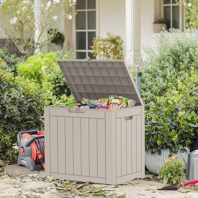 30 Gallon Waterproof Resin Deck Box Large Outdoor Storage for Patio Furniture - N/A