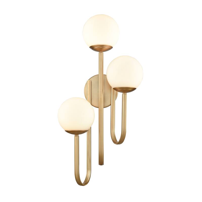 Elk Home Caroline Brushed Gold With Opal Glass 3 Light Sconce