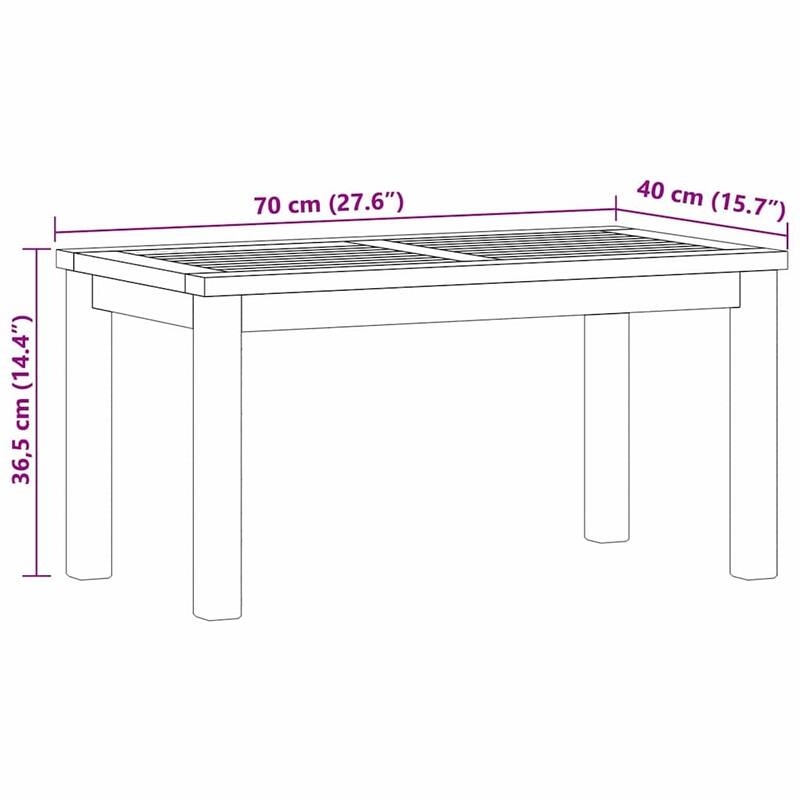 vidaXL Coffee Table Brown in Solid Teak Wood