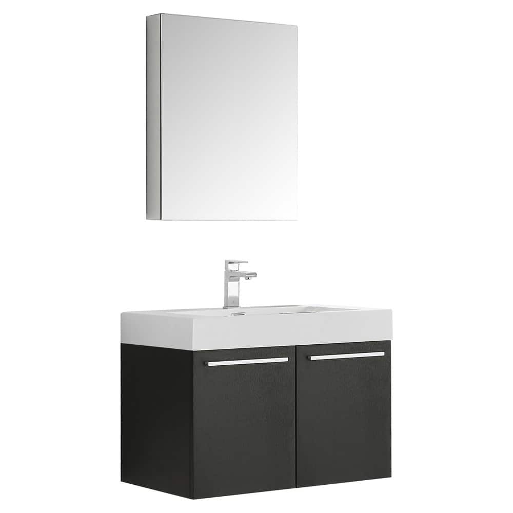 Fresca Senza 29-1/2" Wall Mounted / Floating Vanity Set with MDF